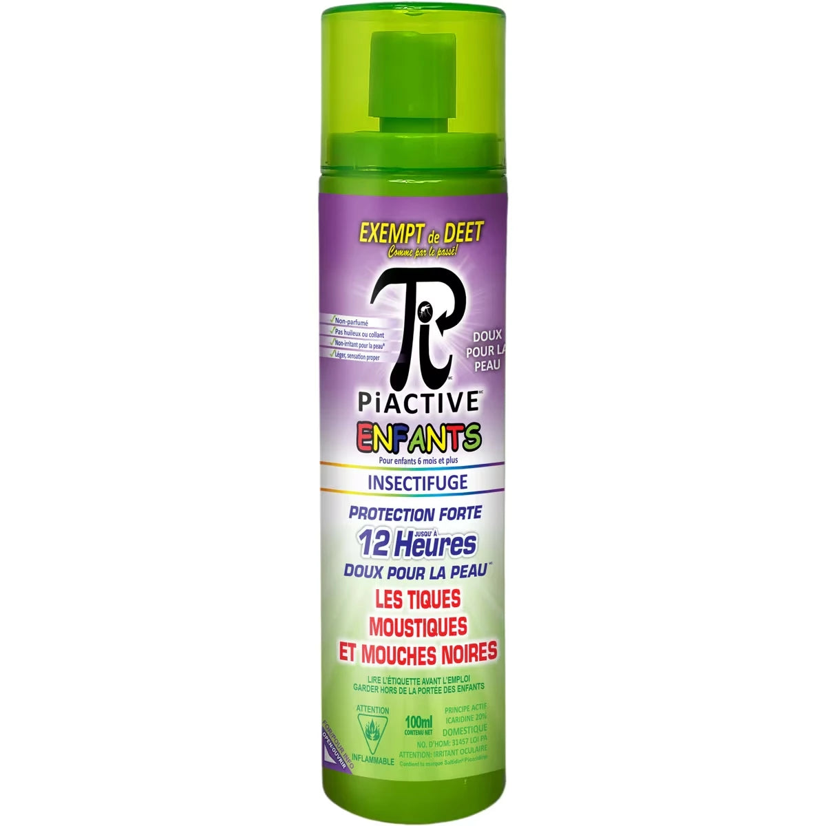 Niños 12hr! sin Deet Tamaño Viaje 100 ml PiACTIVE