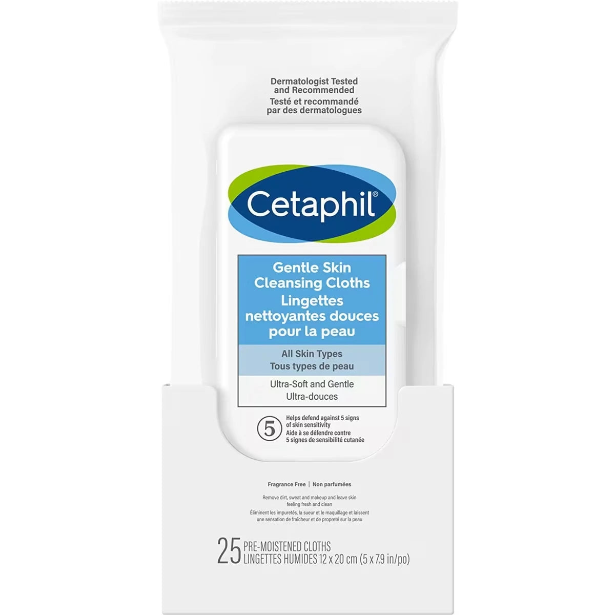 Toallitas Limpiadoras Rostro y Cuerpo 25 Unidades Cetaphil