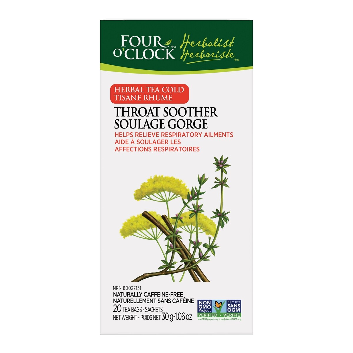 Infusión de Hierbas para la Garganta Four O'Clock