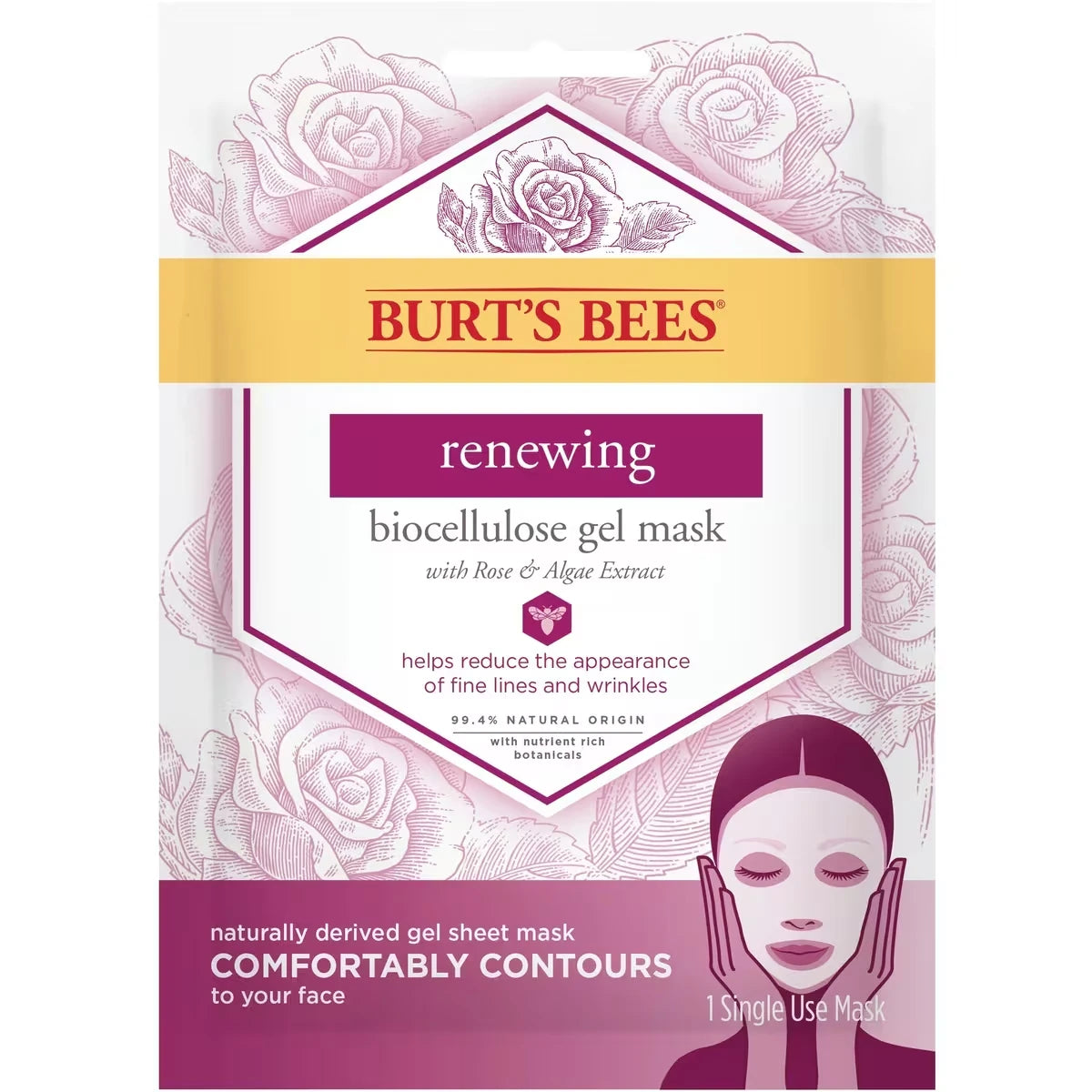 Mascarilla Facial Renovador Biocellulose Gel Burt's Bees