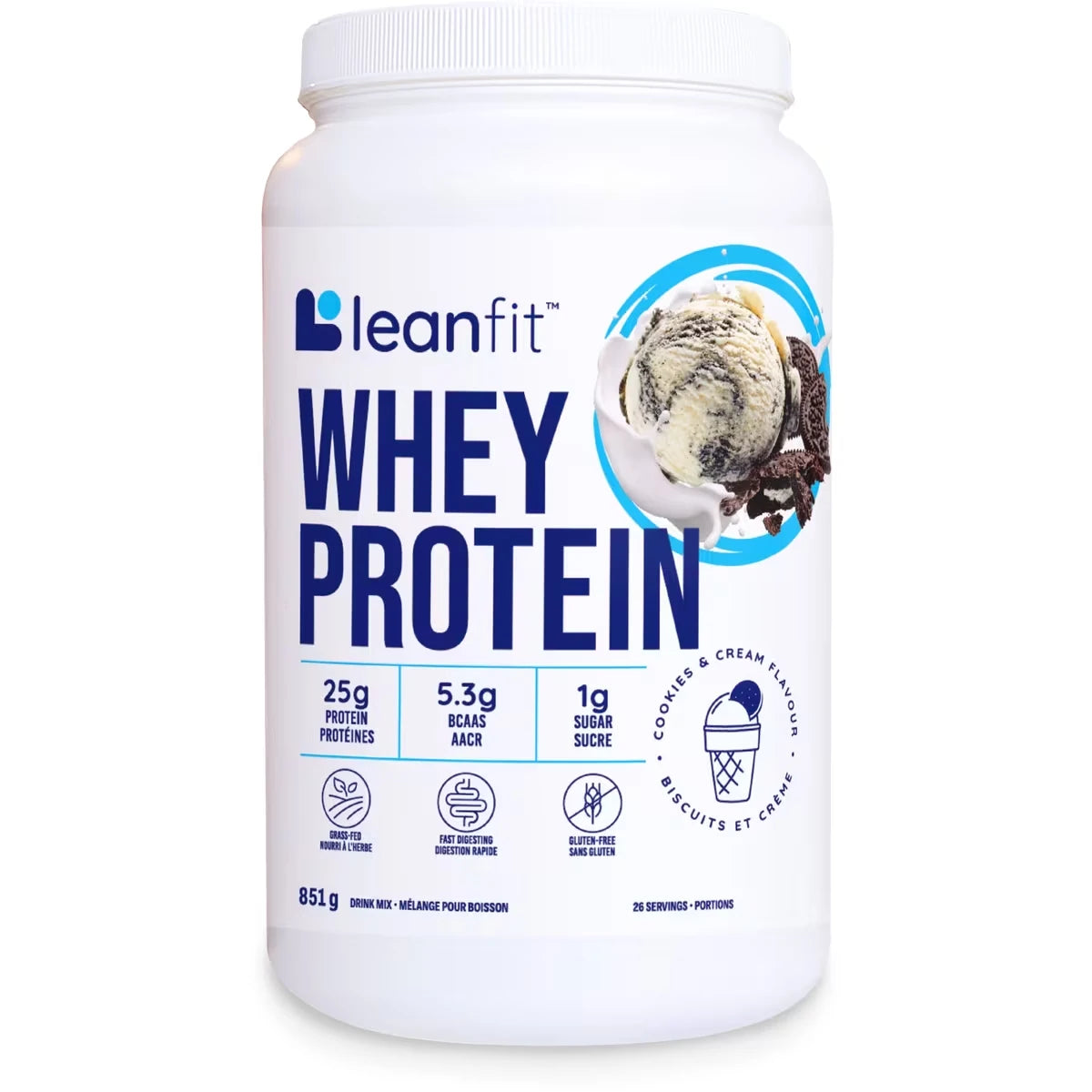 Proteína en Polvo Whey Protein - Galletas y Crema LeanFit