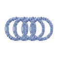 Scrunchies Delgados de Seda Pura Azul Aciano Slip