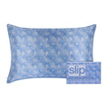 Funda de Almohada de Seda Pura Queen Azul Jacinto Slip