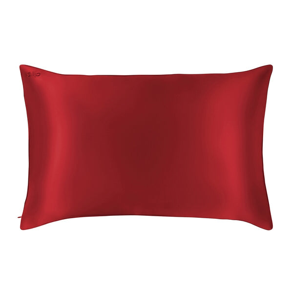 Funda de Almohada de Seda Pura Queen Escarlata Slip