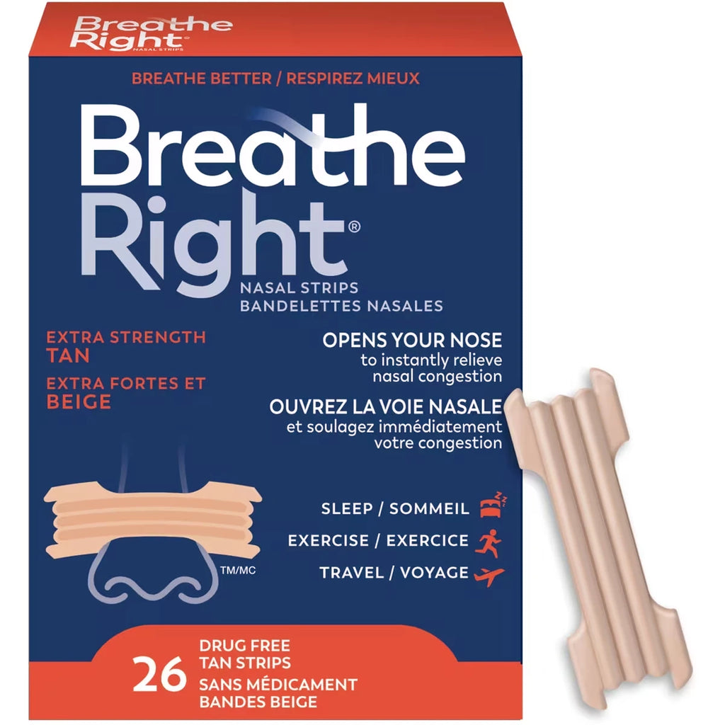Tiras Nasales Beige Extra Fuertes 26 u Breathe Right