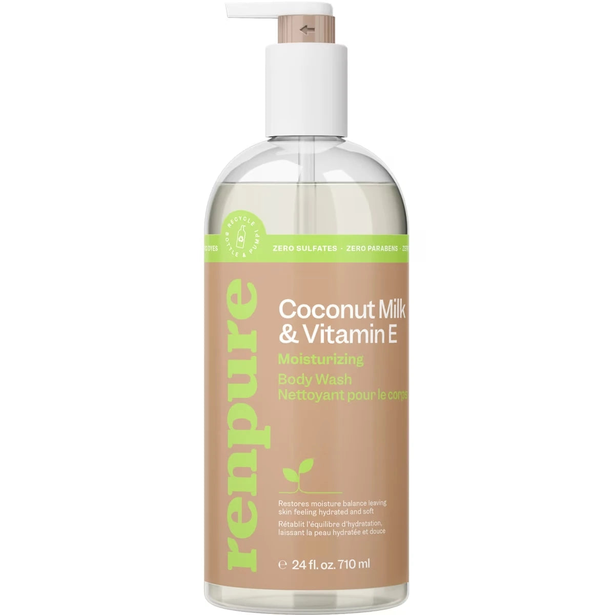 Gel de Ducha Limpiador para el Cuerpo Hidratante de Leche Renpure