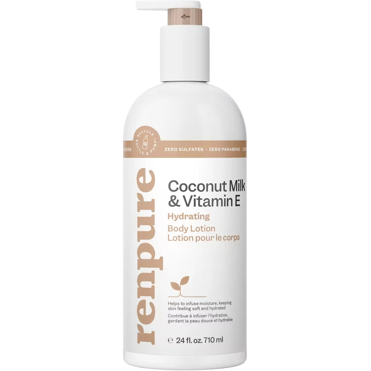 Loción Corporal Hidratante de Leche de Coco y Vitaminas E Renpure
