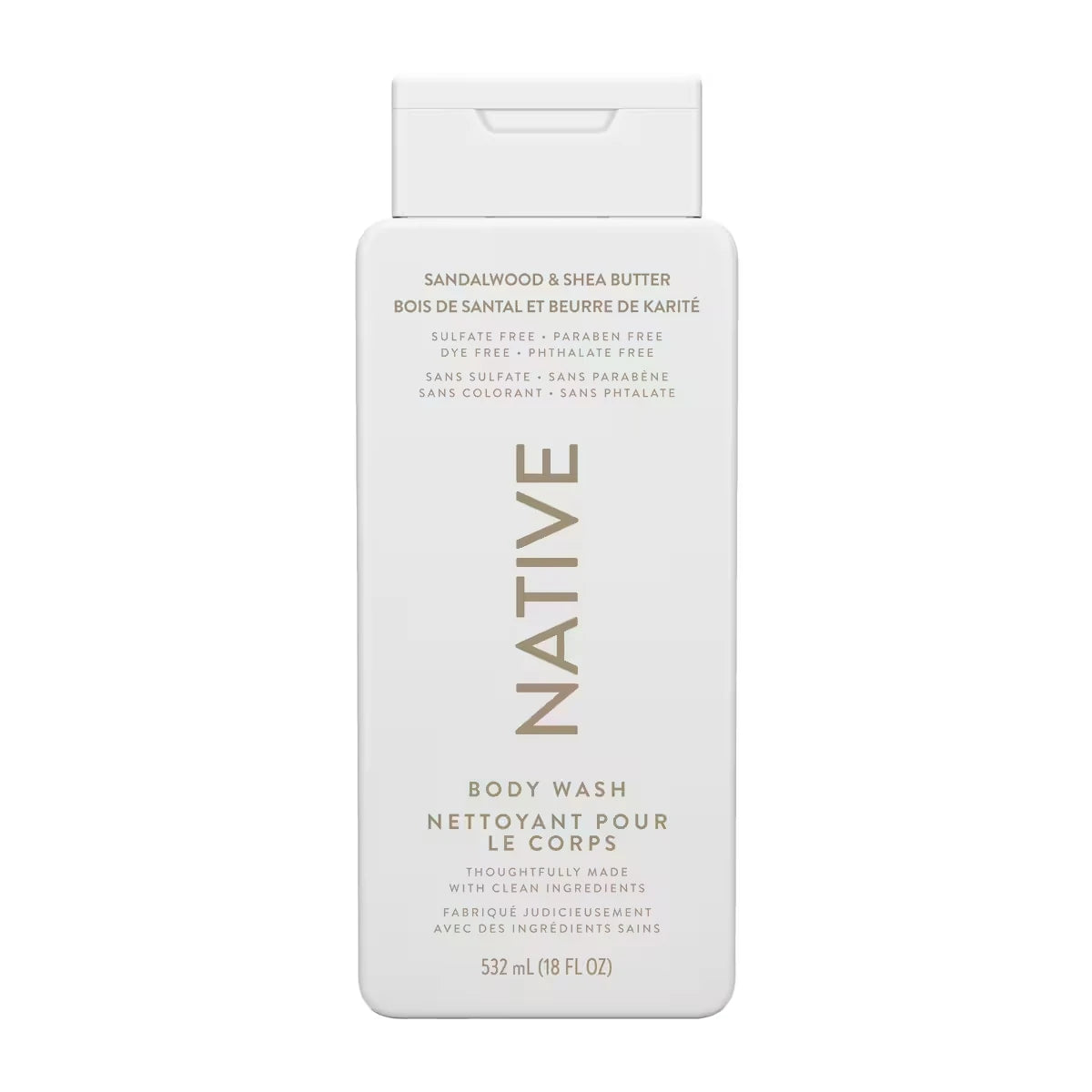 Gel de Ducha Limpiador para el Cuerpo Sándalo y Manteca Native
