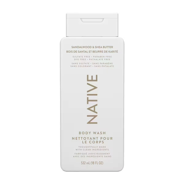 Gel de Ducha Limpiador para el Cuerpo Sándalo y Manteca Native