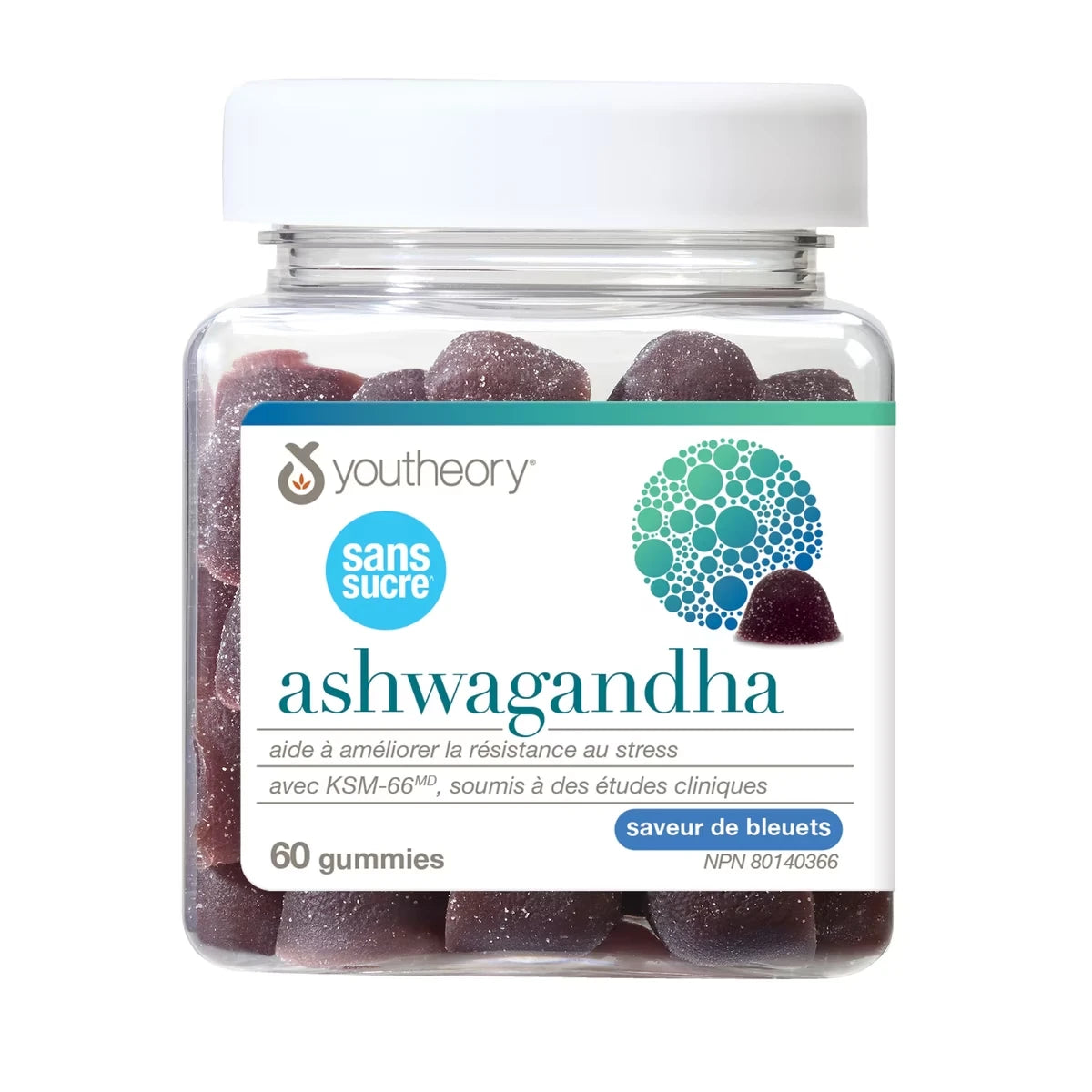 Suplemento Ashwagandha Gomitas sin Azúcar Youtheory