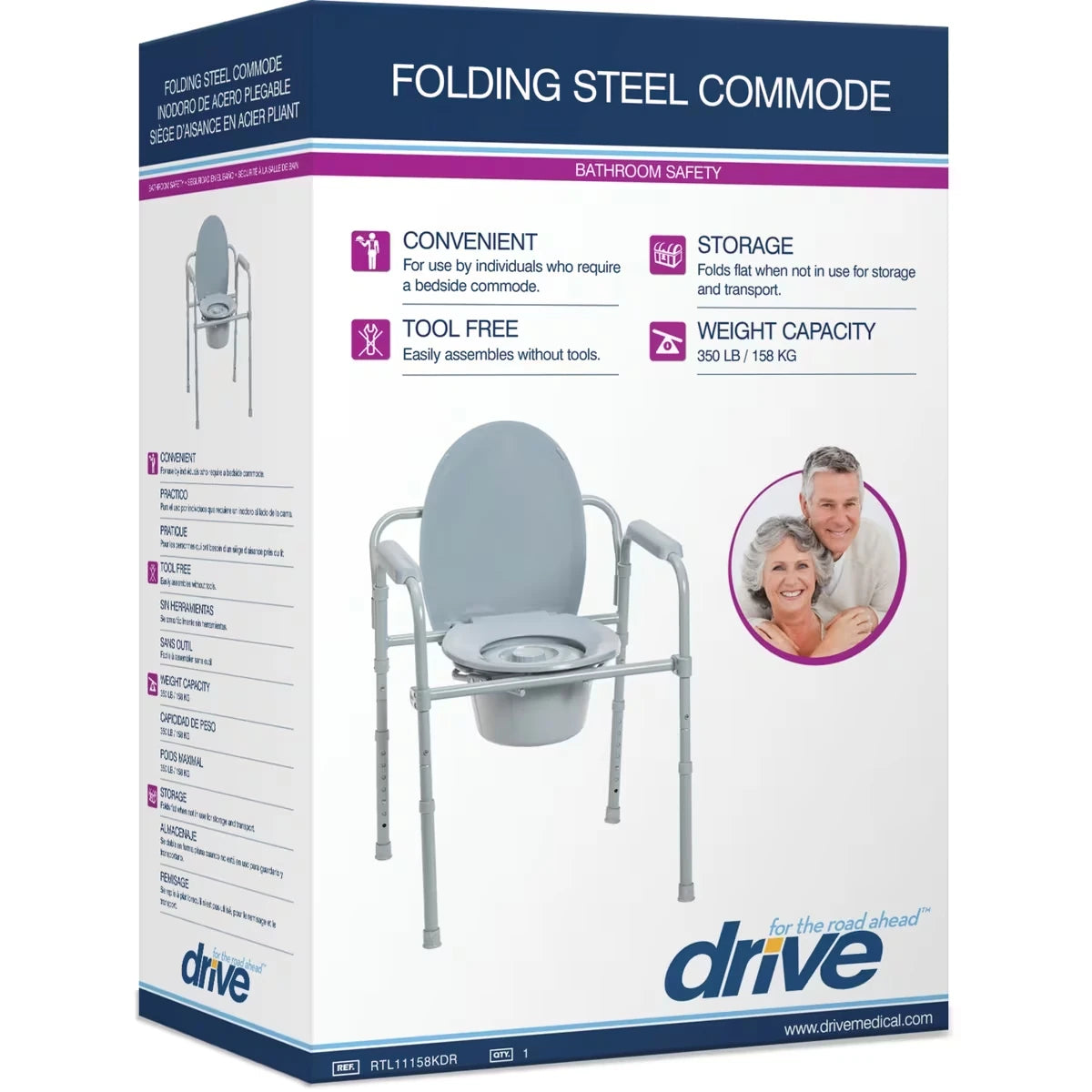 Silla Sanitaria Plegable de Acero Drive