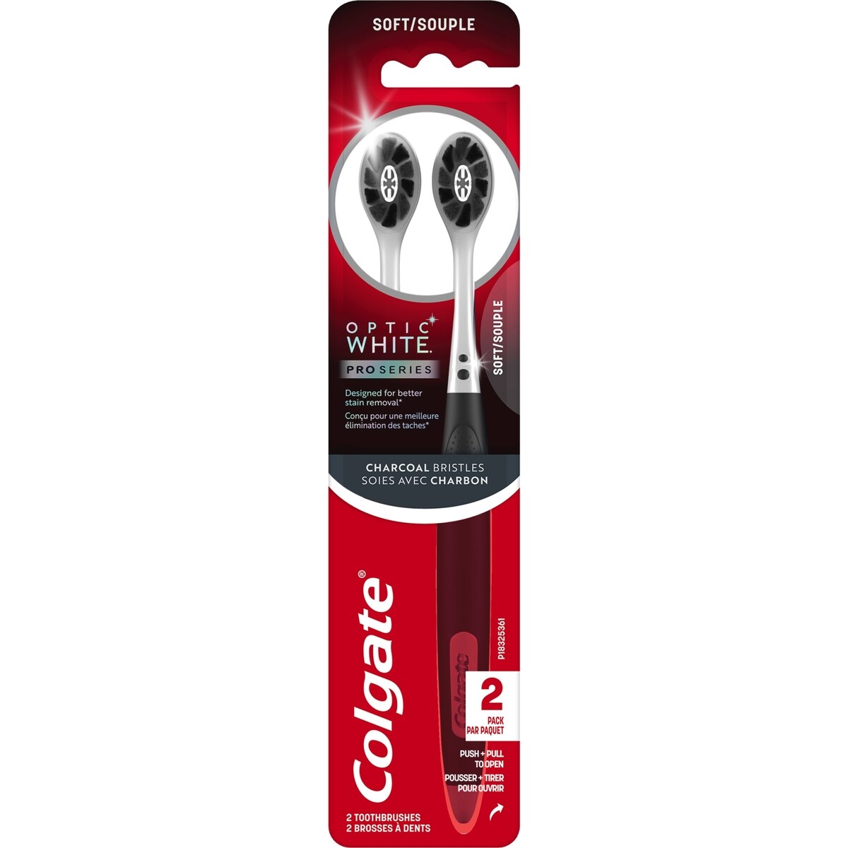 Cepillo de Dientes Optic White Carbón Activado Pack 2 Colgate