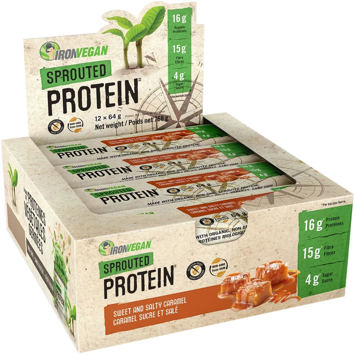 Proteína en Polvo Barras Sprouted Protein Iron Vegan