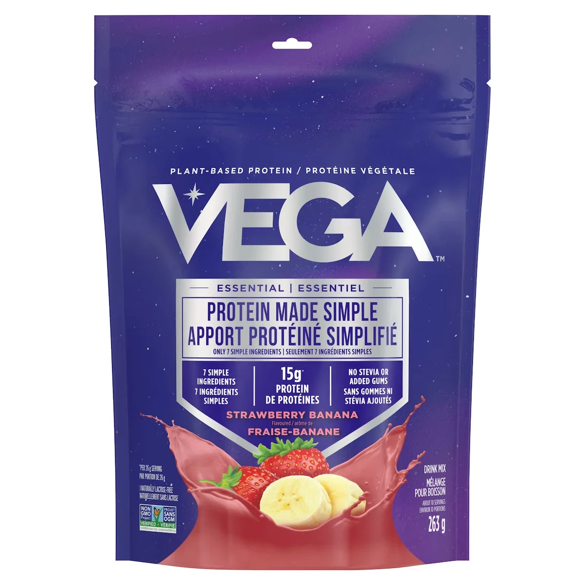Proteína en Polvo Protein Made Simple Frutillas y Plátanos Vega