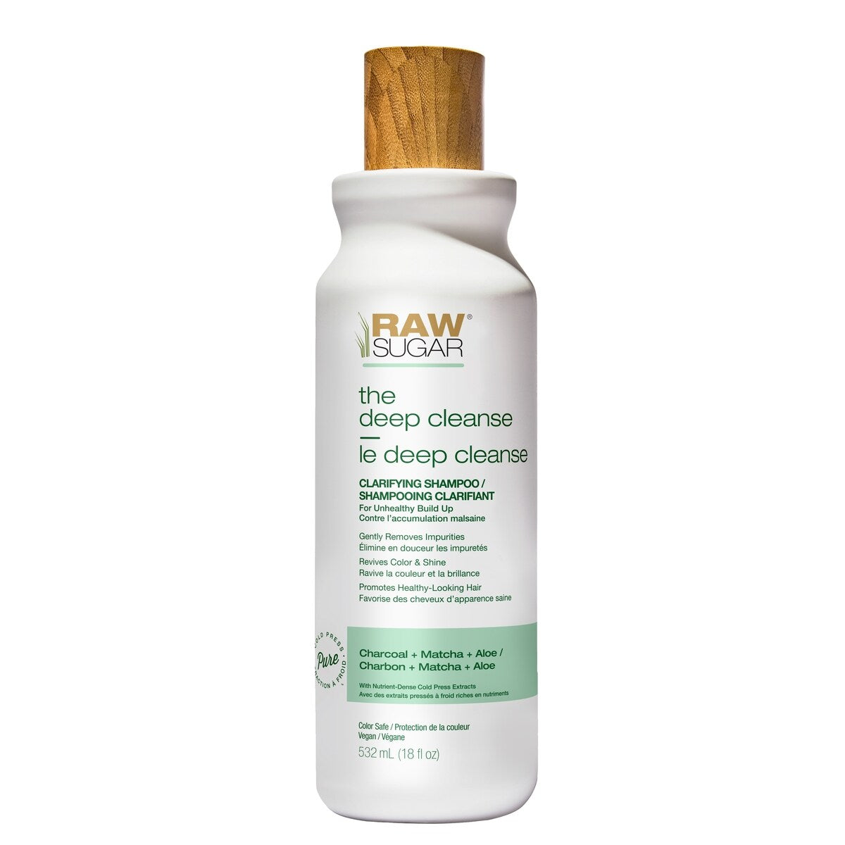 Shampoo Clarificante Carbón Activado y Matcha 530 ml Raw Sugar