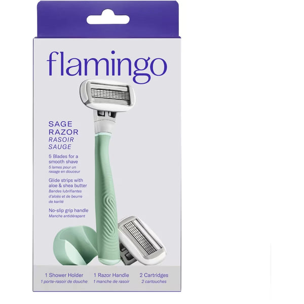 Afeitadora Mujer 5 Hojas con 2 Repuestos Salvia Flamingo