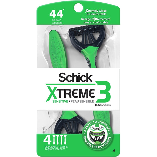 4 Afeitadoras Desechables de 3 Hojas Xtreme3 Schick