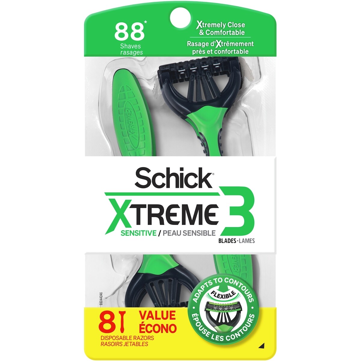 8 Afeitadoras Desechables de 3 Hojas Schick Xtreme 3