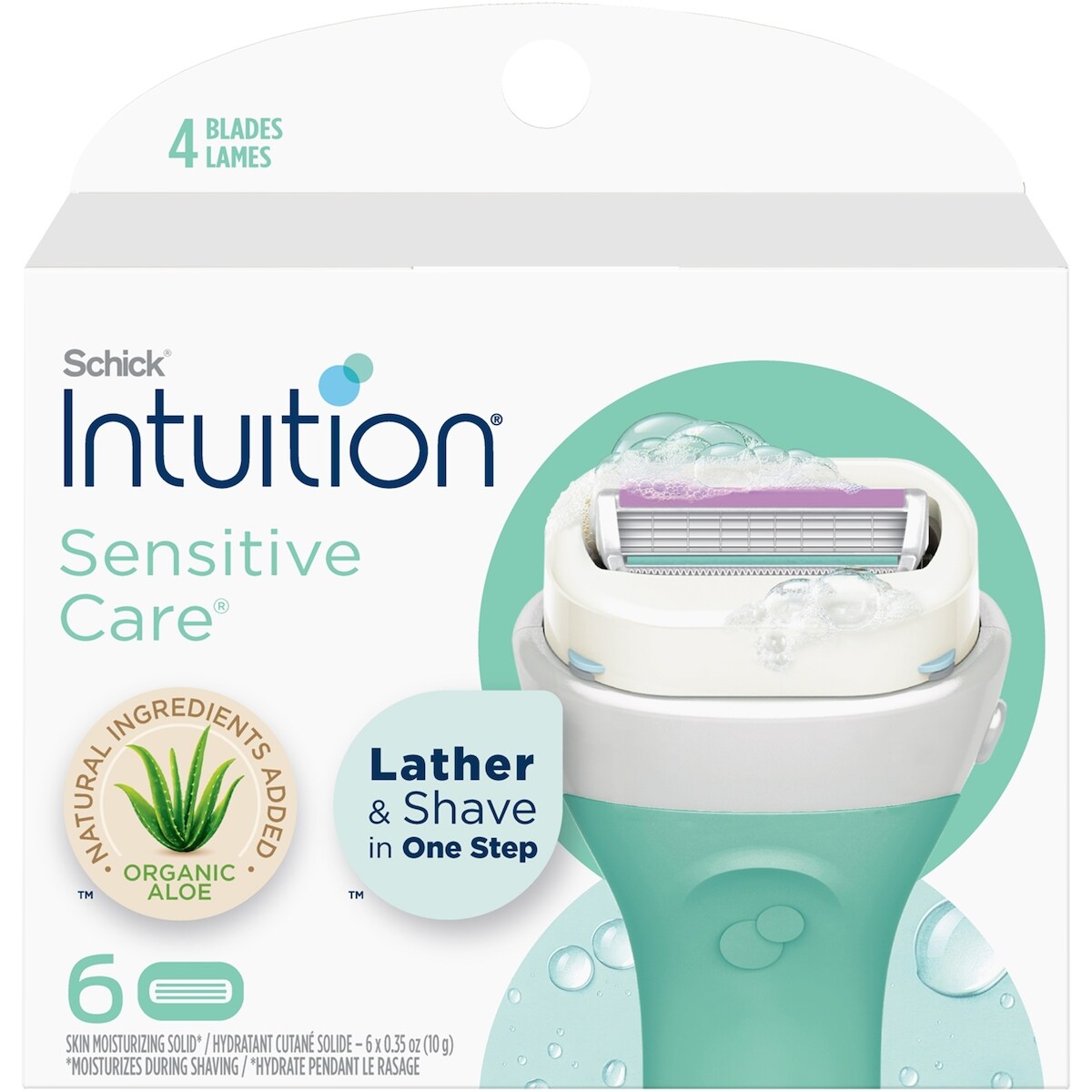 Cartuchos de Afeitar Intuition Naturals Vitamina E y Aloe Schick