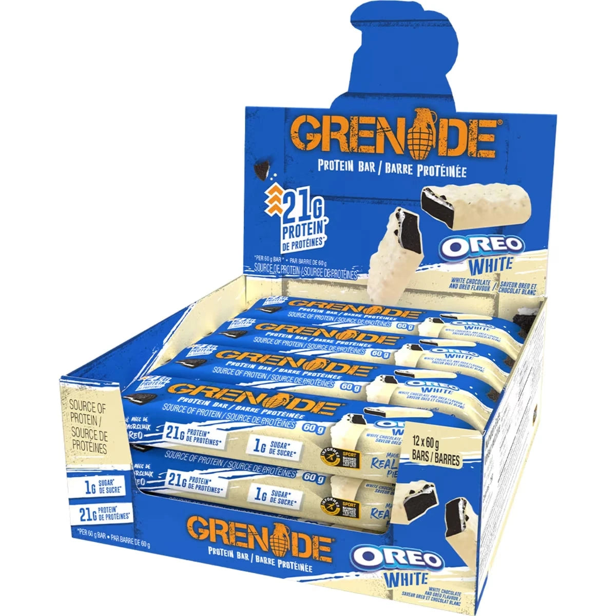 Barra Proteica Oreo Blanco 60 g Grenade