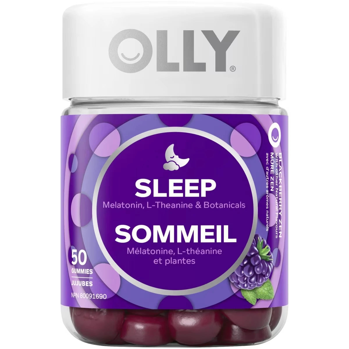 Gomitas Sueño Mora Zen sin Gluten 50 Unidades OLLY