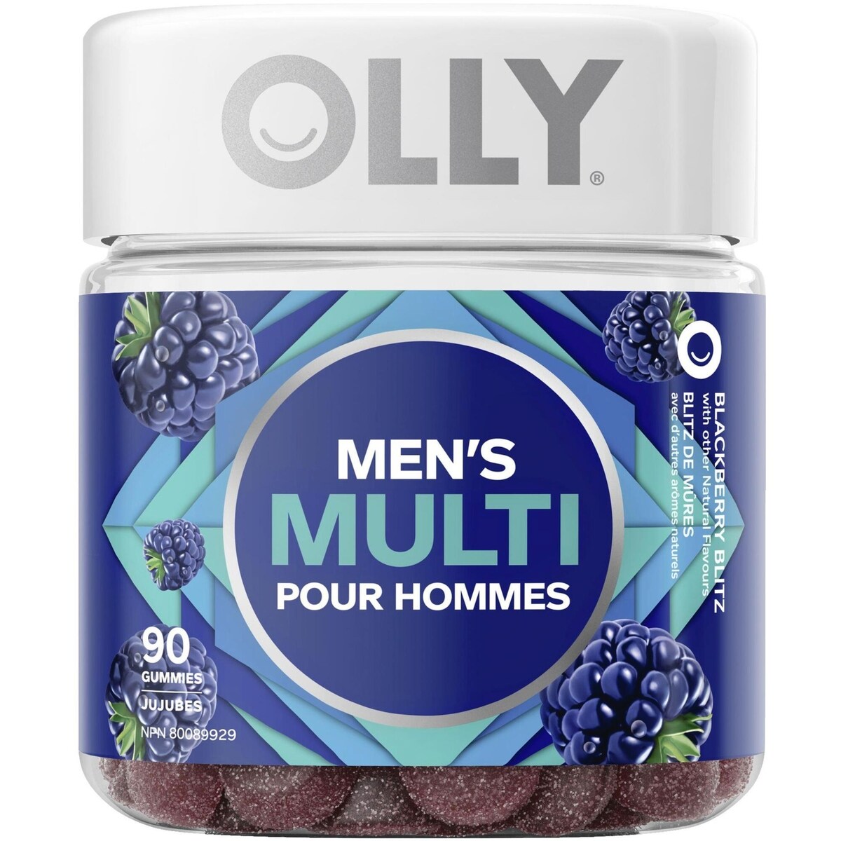 Gomitas Multivitamínicas para Hombre Sabor Mora 90 unidades OLLY