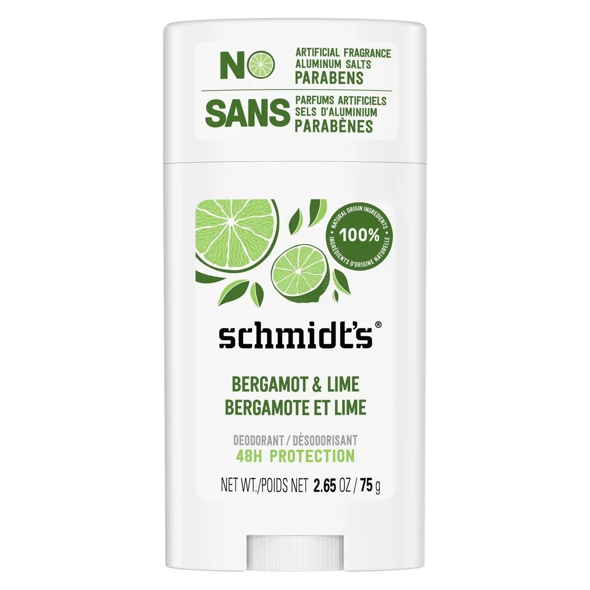 Desodorante Natural Bergamota y Lima para Hombre 75 g Schmidt's