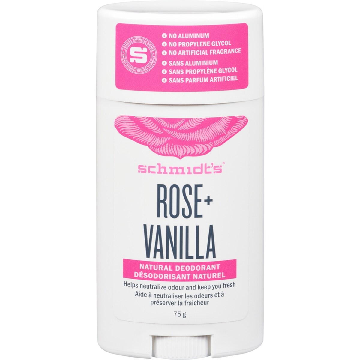 Desodorante Natural Rosa y Vainilla 75 g Schmidts