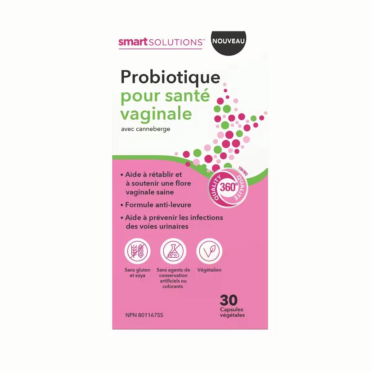 Probiótico Vaginal con Arándano Rojo 30 cápsulas Smart Solutions