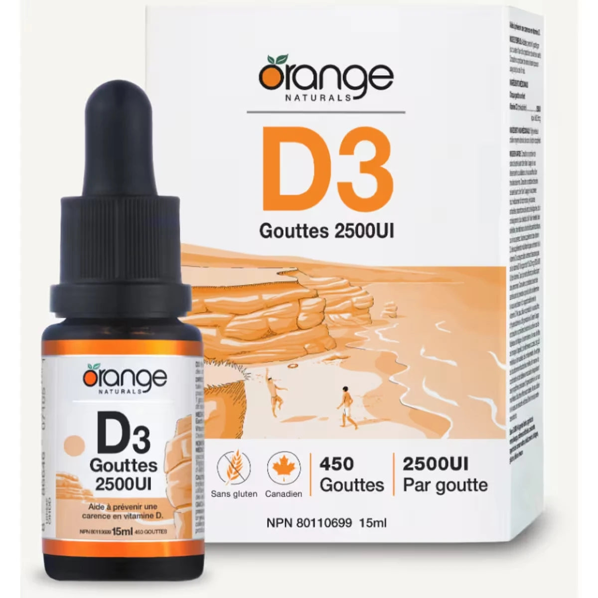 Vitamina D3 en Gotas 2500 UI Orange Naturals