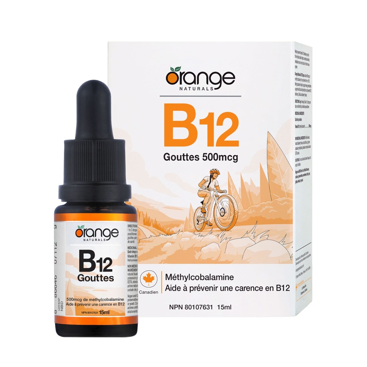Vitamina B12 en Gotas 500 mcg Orange Naturals