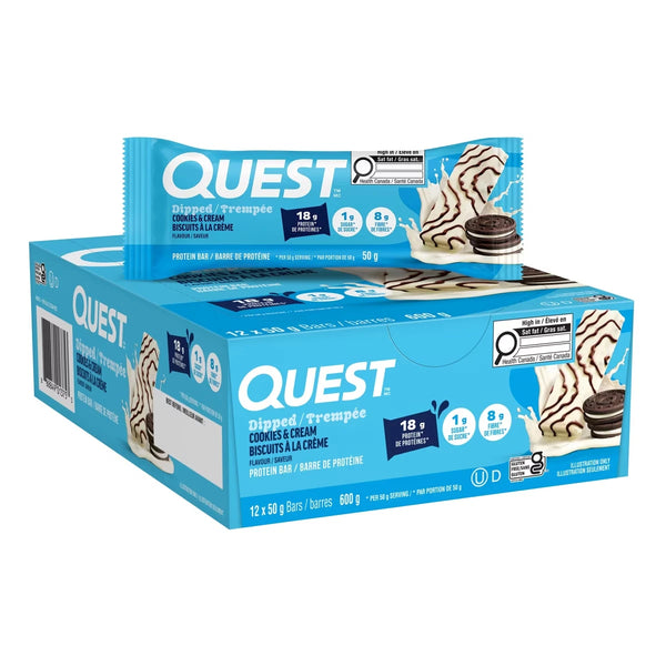 Barra de Proteína Bañada Galleta y Crema Quest