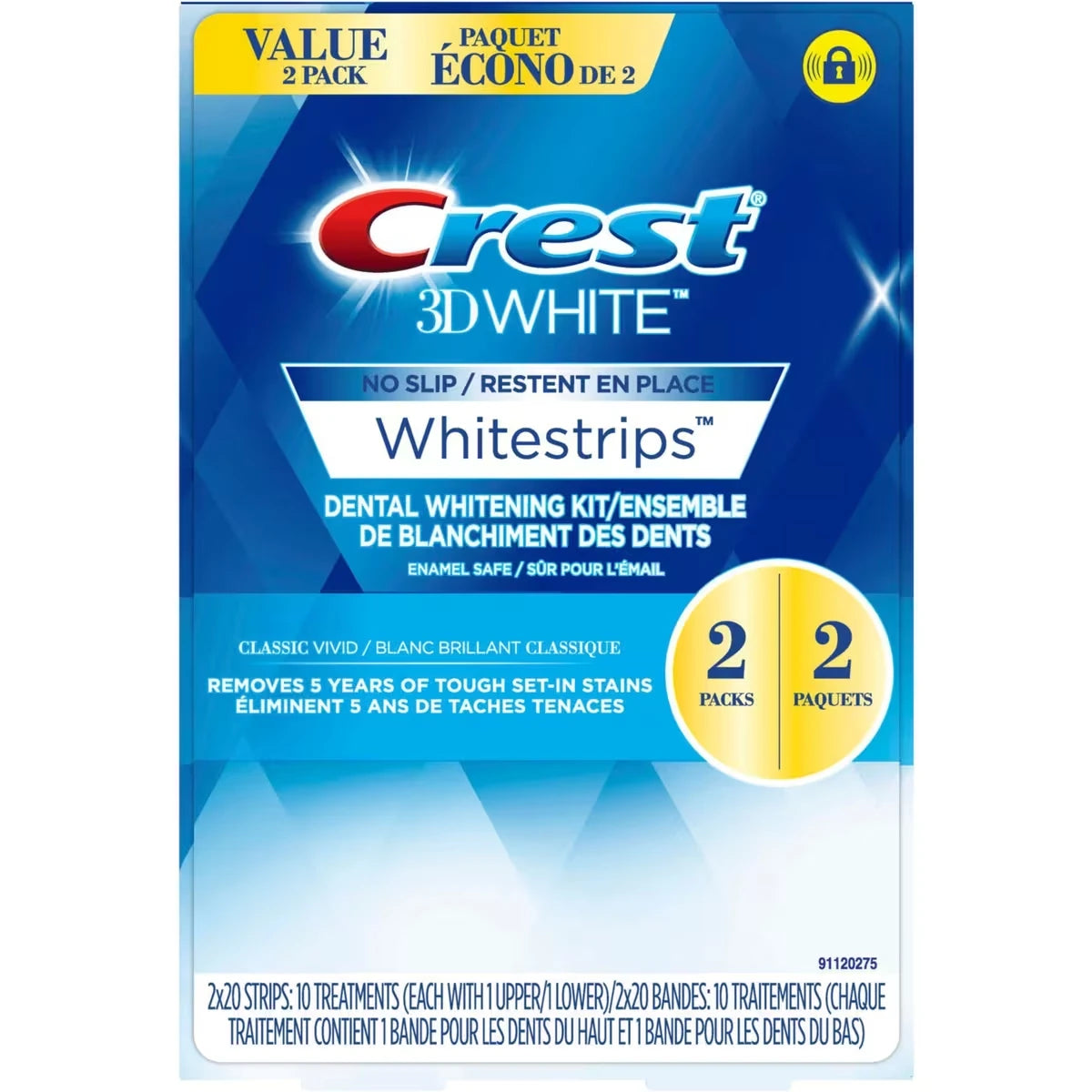 Tiras Blanqueadoras 3D White Whitestrips Clásico 20 Unidades Crest
