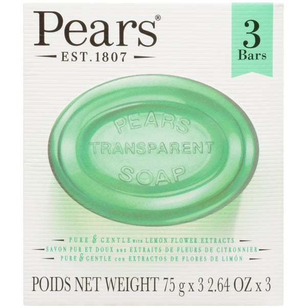 Jabón Transparente con Extracto de Flor de Limón 3 unidades Pears
