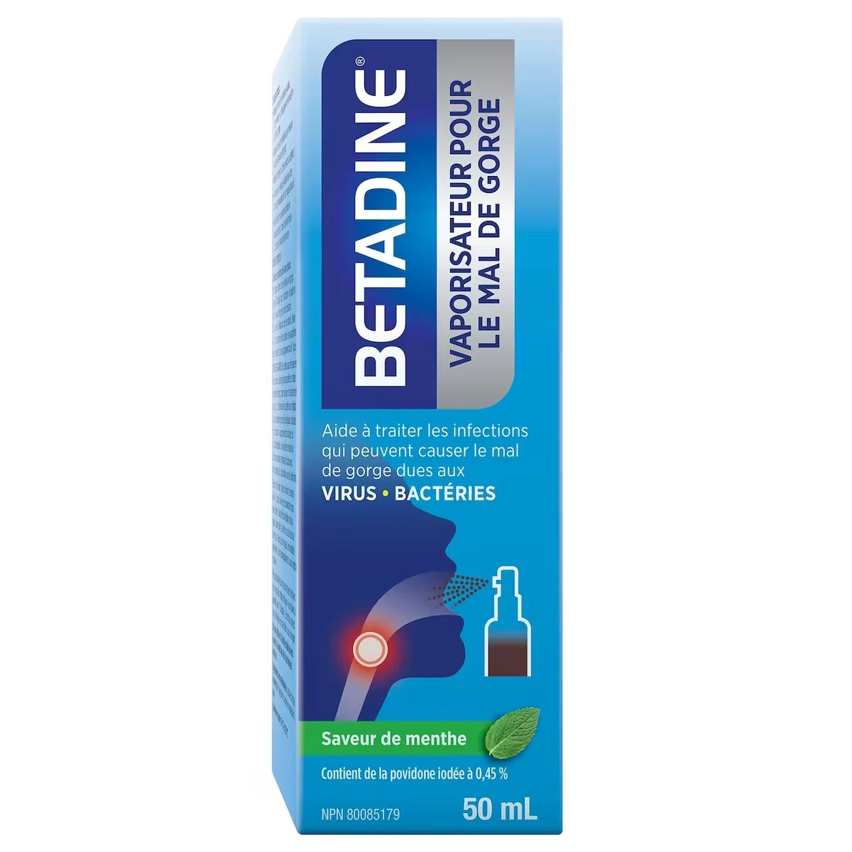 Spray para el Dolor de Garganta Sabor Menta 50 ml Betadine